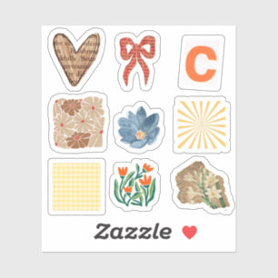 Moderne bloemen Boog en patroon Scrapbooking Sticker