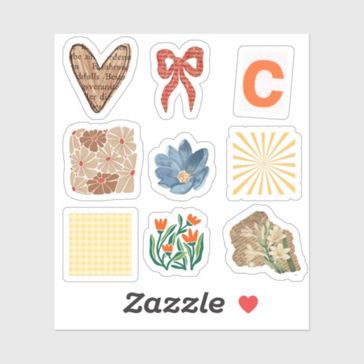 Moderne bloemen Boog en patroon Scrapbooking Sticker (Vel)