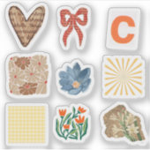 Moderne bloemen Boog en patroon Scrapbooking Sticker (Voorkant)