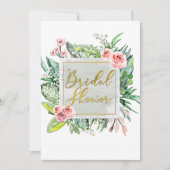 Moderne Bloemen Botanische Bruids Douche Uitnodigi Kaart (Voorkant)