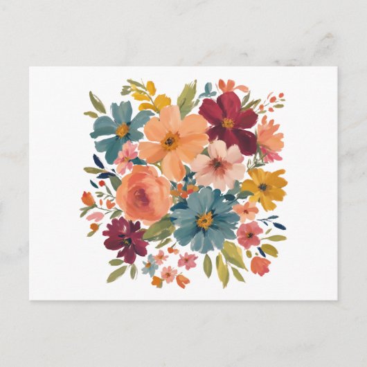 Moderne bloemen briefkaart (Voorkant)