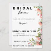 Moderne bloemen bruids douche uitnodiging (Voorkant)