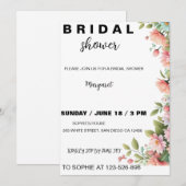 Moderne bloemen bruids douche uitnodiging (Voorkant / Achterkant)