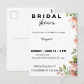 Moderne bloemen bruids douche uitnodiging (Voorkant / Achterkant)
