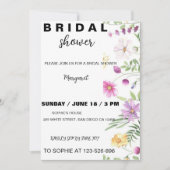 Moderne bloemen bruids douche uitnodiging (Voorkant)