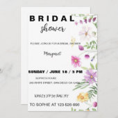 Moderne bloemen bruids douche uitnodiging (Voorkant / Achterkant)