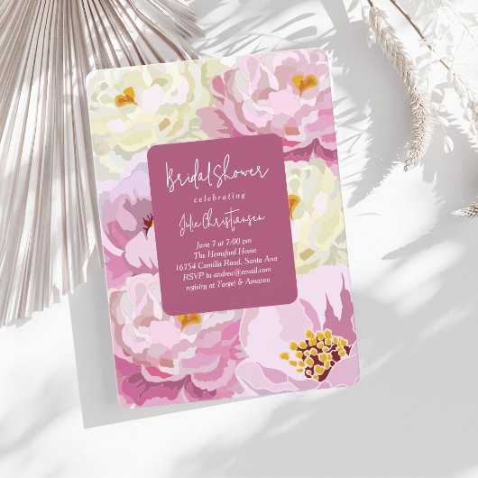 Moderne bloemen bruidsshowers kaart