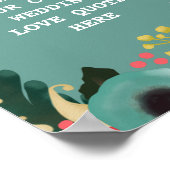 Moderne Bloemen Bruiloft Liefde Quote Print (Hoek)