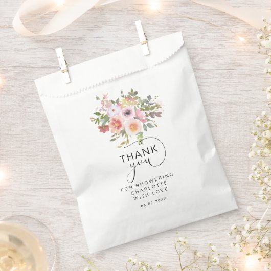 Moderne Bloemen Bruiloftsfeest Bedankzakje (Geknipt)