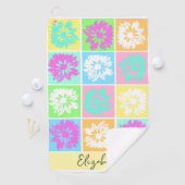 Moderne bloemen cadeau voor haar Lady Golfer aange Golfhanddoek (Insitu)