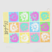 Moderne bloemen cadeau voor haar Lady Golfer aange Golfhanddoek (Horizontaal)