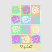 Moderne bloemen cadeau voor haar Lady Golfer aange Golfhanddoek (Voorkant)