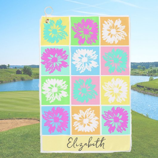 Moderne bloemen cadeau voor haar Lady Golfer aange Golfhanddoek