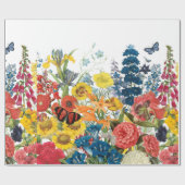 moderne  bloemen cadeaupapier (Vlak)