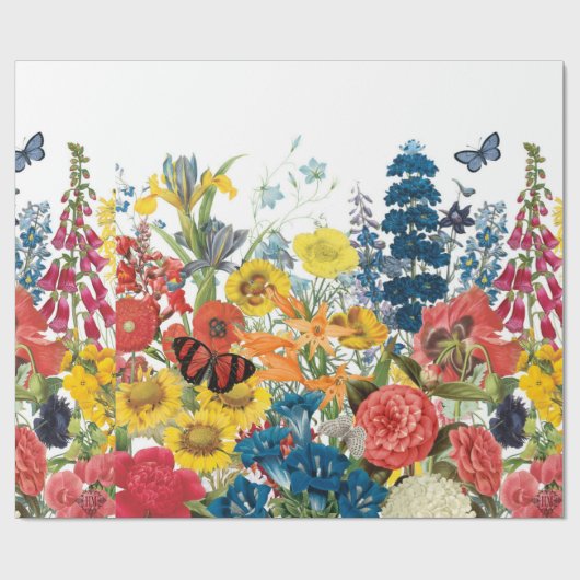 moderne  bloemen cadeaupapier (Vlak)