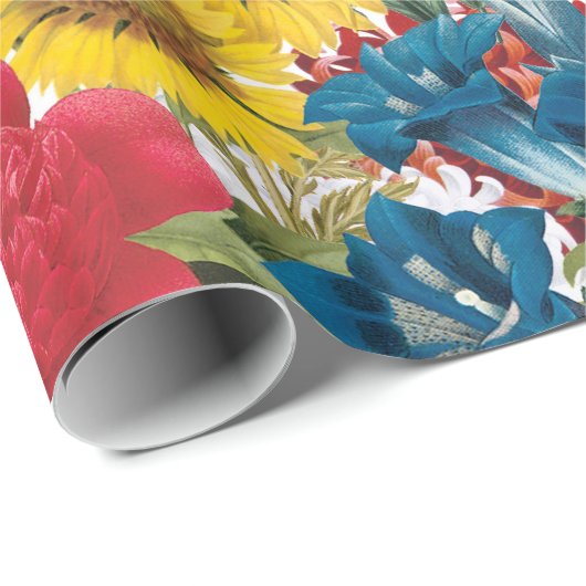 moderne  bloemen cadeaupapier (Rol Hoek)