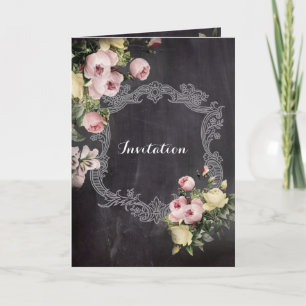 moderne  bloemen Chalkboard bruiloft