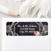 moderne  bloemen Chalkboard bruiloft Etiket (Insitu)