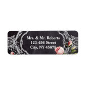 moderne  bloemen Chalkboard bruiloft Etiket (Voorkant)