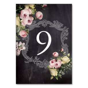 moderne  bloemen Chalkboard bruiloft Kaart