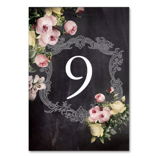 moderne  bloemen Chalkboard bruiloft Kaart (Achterkant)