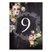 moderne  bloemen Chalkboard bruiloft Kaart (Voorkant)