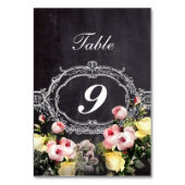 moderne  bloemen Chalkboard bruiloft Kaart (Achterkant)