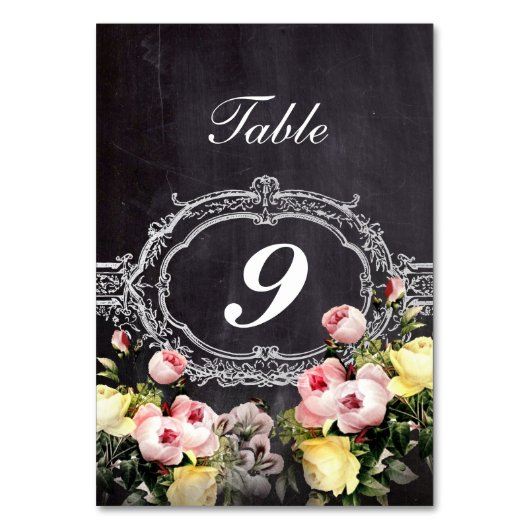 moderne  bloemen Chalkboard bruiloft Kaart (Voorkant)