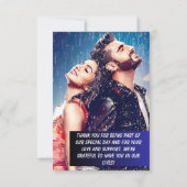 Moderne Bloemen Custom Foto QR Code Trouwen Bedankkaart (Achterkant)