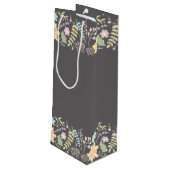 Moderne Bloemen Custom Wedding Favor Wijnzakken Wijn Cadeautas (Achterkant Gekanteld)