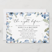 Moderne bloemen de avond voor repetitie diner kaart (Voorkant)