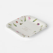 Moderne Bloemen Douche Groen Bessen Insecten Papieren Bordje (Gebogen)