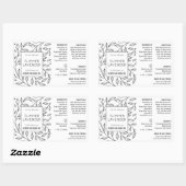 Moderne Bloemen Eenvoudige 4 OZ Cosmetische Fles L Rechthoekige Sticker (Vel)