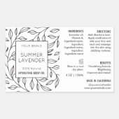 Moderne Bloemen Eenvoudige 4 OZ Cosmetische Fles L Rechthoekige Sticker (Voorkant)