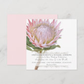 Moderne Bloemen Elegante Eenvoudige Roze Protea Bl Kaart (Voorkant / Achterkant)
