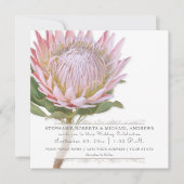 Moderne Bloemen Elegante Eenvoudige Roze Protea Bl Kaart (Voorkant)