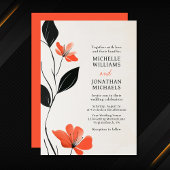 Moderne Bloemen Elegantie met Bold Blooms Wedding Kaart