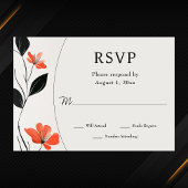 Moderne Bloemen Elegantie met Bold Blooms Wedding RSVP Kaartje