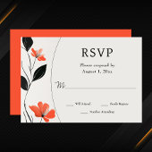 Moderne Bloemen Elegantie met Bold Blooms Wedding RSVP Kaartje