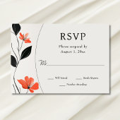 Moderne Bloemen Elegantie met Bold Blooms Wedding RSVP Kaartje