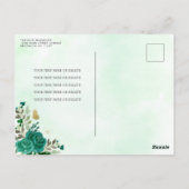 Moderne Bloemen Emerald Groen Goud Tiara Quinceañe Briefkaart (Achterkant)