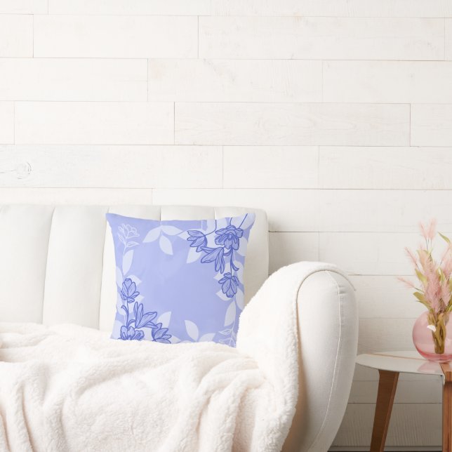 Moderne bloemen en bladeren Ornamenten Kussen (Bank)