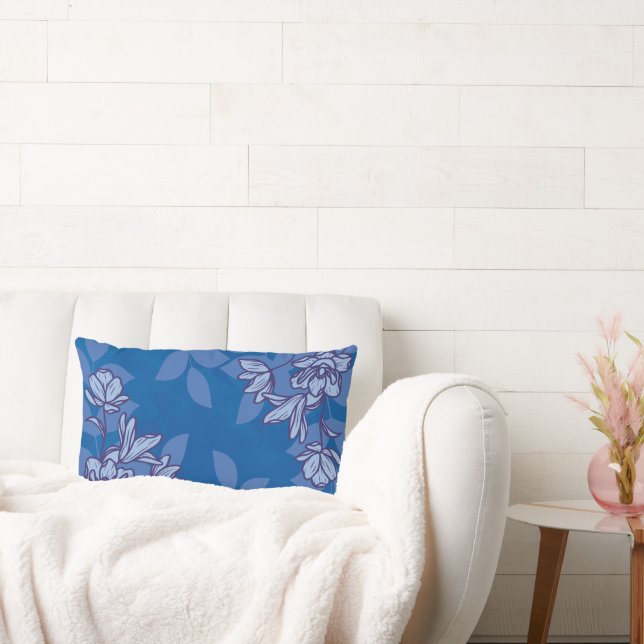 Moderne bloemen en bladeren Ornamenten Kussen (Bank)