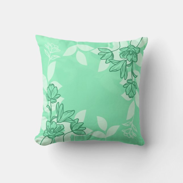 Moderne Bloemen En Bladeren Sieraden Kussen (Voorkant)