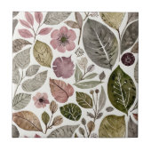  moderne bloemen en bladeren tegeltje (Voorkant)