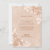 Moderne bloemen en bladeren voor bruiloft bedankkaart (Achterkant)