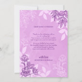 Moderne bloemen en bladeren voor bruiloft bedankkaart (Achterkant)