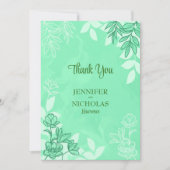 Moderne bloemen en bladeren voor bruiloft bedankkaart (Voorkant)