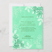 Moderne bloemen en bladeren voor bruiloft bedankkaart (Achterkant)