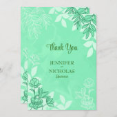 Moderne bloemen en bladeren voor bruiloft bedankkaart (Voorkant / Achterkant)